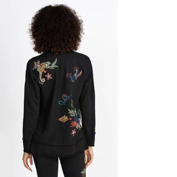 NWT JOHNNY WAS ZOE HIGH LO SWEATSHIRT IN BLACK - Picture 2 of 2